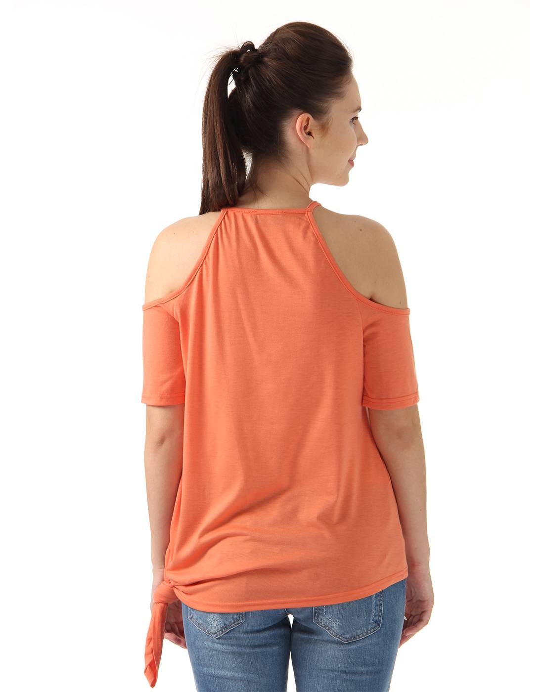 Ax Paris Women Casual Wear Orange Regular Top